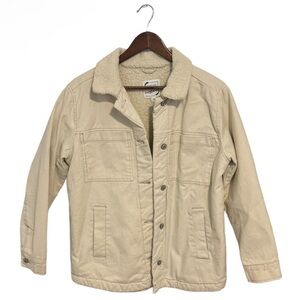 Stoosh Vintage Denin White Denim Sherpa Lined Jacket Shacket